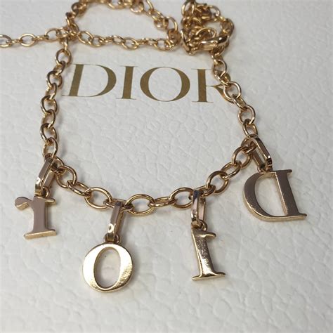 dior letter necklace silver|Dior letters necklace value.